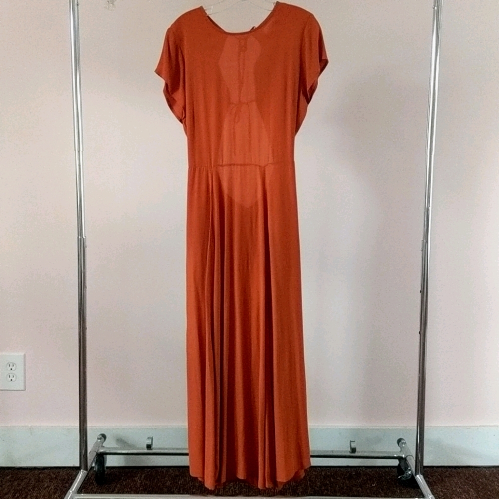 Long Autumn Orange Dress